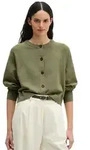 Cardigan MARC O'POLO "aus reinem Baumwollgarn", Damen, Gr. S, gr&uuml;n (pure sage),