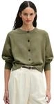 Cardigan MARC O'POLO "aus reinem Baumwollgarn", Damen, Gr. S, gr&uuml;n (pure sage),