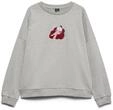 Sweatshirt VERO MODA "VMAMANDA BEA LS SWEAT BOX JRS", Damen, Gr. M, grau (light grau