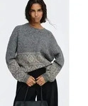 JDY Strickpullover "JDYDINA L/S ON FAROE ISLAND PULLOVE KNT" Materialmix