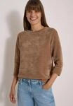 3/4-Arm-Shirt CECIL, Damen, Gr. L (42), braun (creamy mocha), Jersey, Obermaterial: