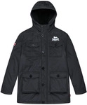 Langmantel LONSDALE "BIRLING", Herren, Gr. M, schwarz, wei&szlig;, Obermaterial: 100%