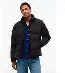Daunenjacke TOMMY HILFIGER "DOWN STAND PUFFER", Herren, Gr. S, schwarz, Web,