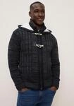 Kapuzenstrickjacke KANGAROOS, Herren, Gr. M, schwarz (anthrazit meliert), Strick,
