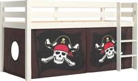 Vipack Spielbett "Pino, Kiefer massiv, mit Rolllattenrost u. Textil-Set, Made in