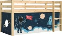 Vipack Spielbett "Pino, Kiefer massiv, mit Rolllattenrost u. Textil-Set, Made in