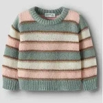 Rundhalspullover NAME IT "NMFLERNORT LS KNIT", M&auml;dchen, Gr. 92, bunt (gr&uuml;n...