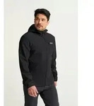 Outdoorjacke JACK WOLFSKIN "WILD WINDS HOODED JKT M", Herren, Gr. S, schwarz,