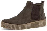 Chelseaboots GABOR, Damen, Gr. 35, braun (mocca), Elastischer Einsatz, Veloursleder,