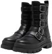 Stiefelette BUFFALO "Buffalo ASPHA BIKER MB", Damen, Gr. 36, schwarz, Polyurethan,
