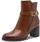 Stiefelette TAMARIS, Damen, Gr. 36, braun (cognac), Leder, Lederimitat, unifarben,