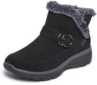 Winterstiefelette SKECHERS "EASY GOING-", Damen, Gr. 35, schwarz, Veloursleder,