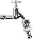 Kirchhoff 2-Wege-Ventil MS Auslaufventil Knebelgriff, 1/2"AG x Gardena Click, Chrom