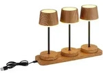 GLOBO LIGHTING Tischleuchte "DAWSON", braun (holzoptik dunkel), 1, &Oslash; 8,3cm H: 20cm,
