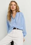 Blusentop PEPE JEANS "Bluse JENNIAS SHIRT", Damen, Gr. L, blau (horizon blau), 75%