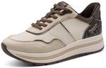 Plateausneaker TAMARIS, Damen, Gr. 37, transparent (creme, kombiniert), Synthetik,