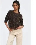 Strickjacke ONLY "ONLALIVIA O-NECK BUTTON CARDIGAN KNT", Damen, Gr. XS, braun