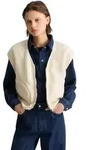 Sweatweste MARC O'POLO DENIM "aus recyceltem Polyester", Damen, Gr. XXS, wei&szlig; blush,