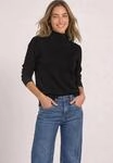 Rollkragenpullover STREET ONE, Damen, Gr. 34, schwarz, Stoff, 71% Viskose, 29%