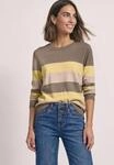 Streifenpullover STREET ONE, Damen, Gr. 34, braun (sanded amber meliert), Feinstrick,