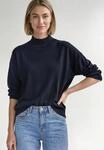 Rollkragenpullover STREET ONE, Damen, Gr. 34, blau (schwarzest blau), Stoff, 71%