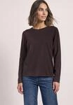 Rundhalspullover STREET ONE, Damen, Gr. 34, braun (ruby vine), Web, 60% Viskose, 40%