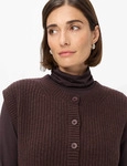 Rundhalspullover BRAX "Style ELISA", Damen, Gr. 38, dunkelbraun, Strick, 64%
