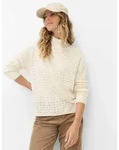 Strickpullover BRAX "Style LESLEY", Damen, Gr. 38, ecru, Strick, 64% Baumwolle,...