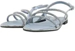 Sandale BUFFALO "Buffalo KIRA SND", Damen, Gr. 38, blau (blau, silber), Baumwolle,