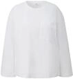 Langarmshirt S.OLIVER CURVE, Damen, Gr. 44, wei&szlig;, Jersey, Obermaterial: 100%