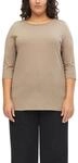3/4-Arm-Shirt S.OLIVER CURVE, Damen, Gr. 44, beige (taupe), Jersey, Obermaterial:
