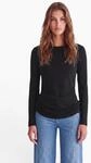 Langarmshirt STREET ONE STUDIO, Damen, Gr. 34, schwarz, Web, 48% Baumwolle, 47%