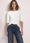 Langarmshirt STREET ONE, Damen, Gr. 38, wei&szlig; (sanftes wei&szlig;), Web, 50% Baumwolle,