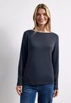 Langarmshirt STREET ONE, Damen, Gr. 34, grau (schwarzest blau, schwarz clouded b.),
