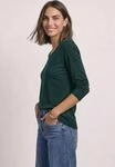 Langarmshirt STREET ONE, Damen, Gr. 34, gr&uuml;n (shadow teal), Jersey, Oberstoff: 50%