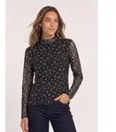 Langarmshirt STREET ONE, Damen, Gr. 36, schwarz (schwarz coffee), Stoff,...