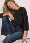 STREET ONE 3/4-Arm-Shirt mit Rundhals und Struktur&auml;rmeln