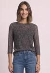 Print-Shirt STREET ONE, Damen, Gr. 34, braun (schwarz), Netz;Stoff, Oberstoff: 95%