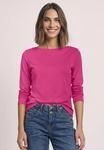 Langarmshirt STREET ONE, Damen, Gr. 34, pink (magenta dream), Web, 50% Baumwolle, 50%