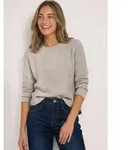 Langarmshirt STREET ONE, Damen, Gr. 42, grau (sanded amber meliert), Stoff, 58%