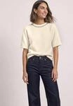 T-Shirt STREET ONE, Damen, Gr. 34, wei&szlig; (pure beige), Stoff, 65% Polyamid, 23%