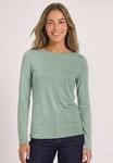 Langarmshirt STREET ONE, Damen, Gr. 34, gr&uuml;n (eucalyptus gr&uuml;n), Web, 50% Baumwolle,