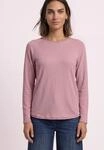 Langarmshirt STREET ONE, Damen, Gr. 34, rosa (vintage blush meliert), Stoff, 67%