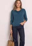 STREET ONE Langarmshirt mit Wasserfallausschnitt