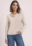 STREET ONE Langarmshirt mit Wasserfallausschnitt