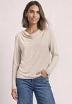 Langarmshirt STREET ONE, Damen, Gr. 34, beige (clay sand), Stoff, 70% Modal, 30%