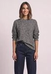 Langarmshirt STREET ONE, Damen, Gr. 34, grau (schwarz), Stoff, 51% Polyester, 45%