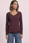 Langarmshirt STREET ONE, Damen, Gr. 40, braun (rustic rouge), Jersey, Oberstoff: 50%