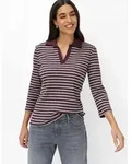 Poloshirt BRAX "Style CLEO M", Damen, Gr. 38, lila (dunkellila), 47% Baumwolle,...