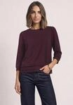 3/4-Arm-Shirt STREET ONE, Damen, Gr. 34, lila (rustic rouge), Stoff, 71% Polyester,